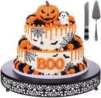 Wenqik 16 Inch Black Halloween Cake Stand with Cutter Spatula,Classic by Wenqik