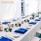 NUPTIO Small Wreath for Table Centerpieces, 9.05 Inch, Royal Blue & White - Image 2