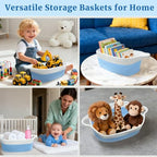 8 Pack Small Woven Baskets with Gift Bags & Ribbons & Cards, Cotton Rope Durable Storage with Handles 12"x8"x5" Empty Gift Baskets for Mother's Day, Baby Showers, Birthdays & Raffle (Blue) - Image 6