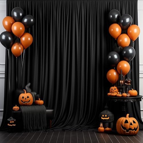 Wokceer Black Backdrop Curtain for Parties Backdrop Drapes, 3Pack 10x10FT - Image 6