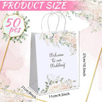 Kolldenn 50 Pcs Welcome Bags for Wedding Guests with Handles, Pink, Roses - Image 2