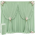 50ft x 12ft Sage Green Backdrop Curtains Wrinkle Free Backdrop Curtain for Wedding Parties Green Fabric Backdrops Drapes Back Drop Cloth Bridal Shower Stage Curtains Wedding Decorations for Reception by Tao-GePartyDecorations