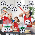 72 Pieces Soccer Paper Lanterns Centerpieces Decorations 8'' Soccer Lanterns Table Centerpieces with Metallic Foil Centerpiece Wrapping Paper and Ribbons for Soccer Birthday Party (72 PCS, Soccer) - Image 5
