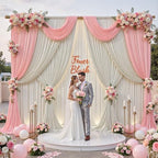 10ftx12ft Beige Backdrop Curtains for Wedding Party 2 Panels 5×12FT Tall - Image 5