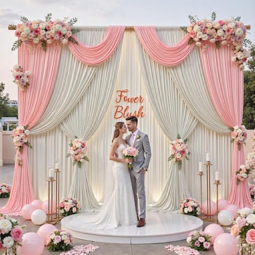 20ftx12ft Beige Backdrop Curtains for Wedding Party 4 Panels 5×12FT Tall - Image 5