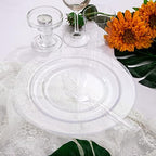 WDF 25 Guest Clear Plastic Plates with Disposable Plastic Silverware - Plastic Plates and Cups for Party include 25 Dinner Clear Plates, 25Salad Plates, 25Forks, 25Knives, 25 Spoons, 25Cups - Image 2