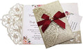 AdasBridal 25Pcs 250GSM Tri-Fold Glitter Wedding Invitations with RSVP Card by AdasBridal