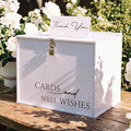 BreezeHug 14" Large Wedding Card Box with Lock, Minimalist White PVC Money Box for Reception, Modern Envelope Holder with Matching Thank You Sign for Bridal Shower, Anniversary & Formal Events by Unknown