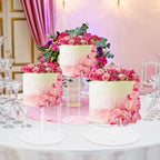 Jusalpha Large 3 Tier Acrylic Round Wedding Cake Stand, Food Display Stand - Image 2