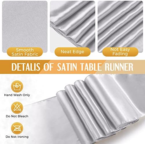Breling 24 Pack Black and Silver Disposable Tablecloth and Table Runner Set - Image 4
