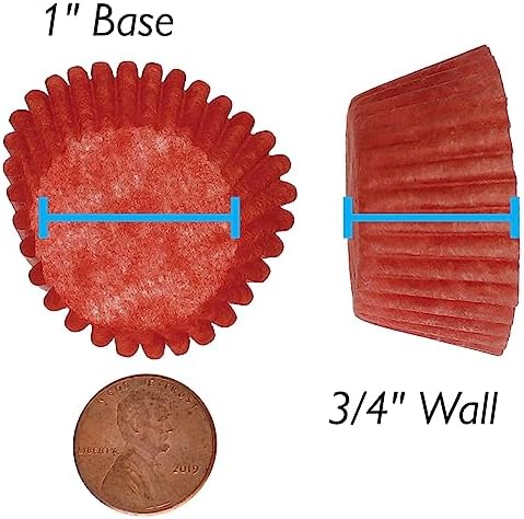 CybrTrayd No.4 Glassine Paper Approximately 2,500 Pieces – 1” Base, 3/4” Wall Candy Cups, Red - Image 4