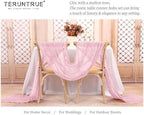 Teruntrue 20 Pack Light Pink Cheesecloth Table Runner 17x108 Inch, Boho Gauze Sheer Fabric Cheese Cloth Table Runners for Wedding Party Bridal Shower Baby Shower Birthday Home Decor Garden Farmhouse - Image 4