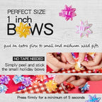 110 Pcs Decorate Supplies Shiny Bows for Gift Wrapping, 1 in Mini Gift Wrap Bows for Xmas Decor, Hanukkah, Birthdays, Weddings, Bridal Showers, Baby Showers Occasion (Metallic Green 110 Pcs Set) - Image 4