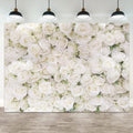 12x10ft Flower Backdrop White Rose Floral Photography Background Engagement Ceremony Bridal Shower Wedding Party Banner Decorations Kids Birthday Newborn Baby Shower Portrait Photo Booth Prop by ASDCXZ