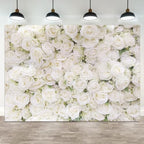 12x10ft Flower Backdrop White Rose Floral Photography Background Engagement Ceremony Bridal Shower Wedding Party Banner Decorations Kids Birthday Newborn Baby Shower Portrait Photo Booth Prop by ASDCXZ