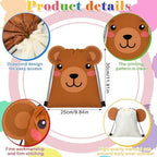 Marsui 24 Pcs Jungle Animal Drawstring Bags with Ear Safari Party Favors - Image 4