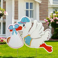 Stork Baby Yard Sign: Gender Neutral Welcome Home Newborn Lawn Decoration by Cute+News