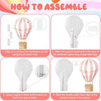 2.9 ft x 4.9 ft Hot Air Balloon Baby Shower Decorations, Large Pink Hot Air Shaped Cardboard Cutout, Life-Size Standup Photo Booth Props for Birthday Party Celebration Backdrops Decor - Image 4