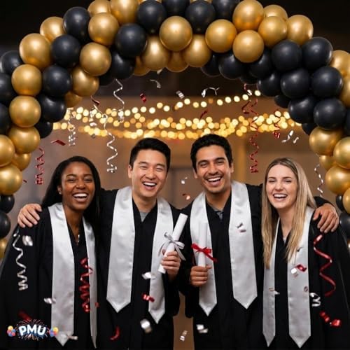 PMU DIY Professional Balloon Arch Premiere Kit (Black and Gold) Balloon Garland for Party Decoration, Decoration Kit for Birthday Party, Wedding, Graduation, Baby Shower (41696-61646-73005) Pkg/1 - Image 4