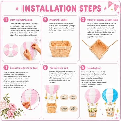 Hot Air Balloon Decorations for Baby Shower Table Centerpieces - Image 4