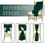 fani 120 PCS Satin Chair Sashes, 7x78 Inch, Emerald Green - Image 4