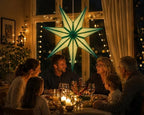 GalaxyArts 7-Point Paper Star Lantern - Striped Cutout Hanging Light Decoration - Foldable Star Lamp Shade for Home, Party, Christmas, Wedding Décor - Indoor/Outdoor Hanging Star(Turquoise) - Image 6