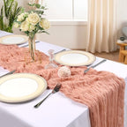 12 Pack 10Ft Peach Cheesecloth Table Runner 23 x 120 Inch - Image 2