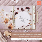 Peachly Baby Book for Girl - First Year Memory Book Keepsake - Fleur - Image 3
