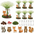 43 Pcs Woodland Animals Centerpieces Forest Animals Tabletop Centerpiece for Baby Shower Jungle Birthday Party Decor Kit with Mason Jar Babysbreath Animal Cutouts Wood Rounds Pine Cones Moss by FineCheer