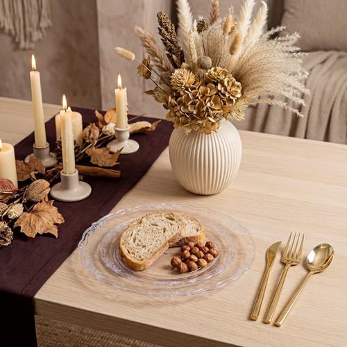 Tinybee 60PCS Clear Plastic Plates - Heavy Duty Clear Disposable Plates - Image 6