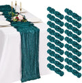 18 Pack Cheesecloth Table Runner 10FT Teal Table Runner Boho Gauze Cheese Cloth Table Runners Long Rustic Sheer Table Decorations for Wedding Party Baby Bridal Shower Birthday Holiday Home by Showgeous