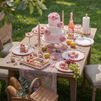 WDF 60pcs Pink Dessert Plates - 7.5inch Baroque Pink and White Disposable Dessert Cute Cake Plates for Upscale Parties &Wedding-Special for Baby Shower, Brithday, Tea Party - Image 3
