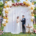 10x10FT Backdrop Curtains with Rod Pockets - Wrinkle Free Photo Stage Backdrop 2 Panels Curtains Drapes for Photography Wedding Party Baby Shower Decorations (White) - Image 4
