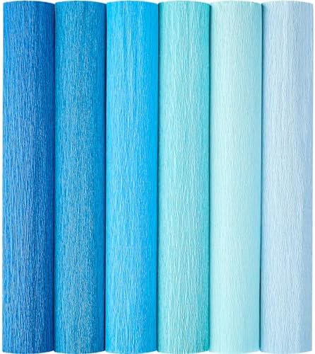 TaoBary 30 Rolls Crepe Paper Roll Streamer, Blue Series, 6 Colors - Image 2