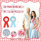 Costova Cherry Baby Shower Decoration, She’s the Cherry On Top Party Supplies with Balloon Boxes Cherries Backdrop Tablecloth Cake Cupcake Topper Poster Badges Sash - Image 4