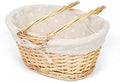 Wicker Basket Gift Baskets Empty Oval Willow Woven Picnic Basket Easter Candy Basket Storage Basket Wine Basket with Handle Egg Gathering Wedding Basket (Natural) by MEIEM