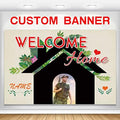 Custom Welcome Home Banner Decoration,Welcome Back Home Yard Sign for Outdoor Decor, Military Homecoming Deployment Returning Party Supplies(5x7.5ft) by AUBAO