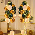 Cicicooie 2 Set Green and White Centerpieces Balloon Holder Decoration Balloon Stand Kit for Floor with String Light for Wedding Adult Birthday Party Bachelor Party Opening Nature Forest Theme Party by Cicicooie