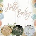 Hello Baby Backdrop Wooden Sign Round Gender Reveal Background Photo Decor by Yrrue