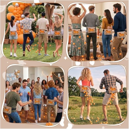 8 Sets Brown Heart Baby Shower Swing Shaking Balls Activity Set for Adults - Image 7