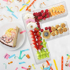 13.8" Extra Large Acrylic Letter Charcuterie Board Box, Reusable Fillable Letter Cake Candy Dish Display Serving Tray for Birthday Anniversary Party Decoration (F) - Image 4