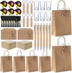 Leinuosen 6 Set Kraft Baby Shower Game Prizes for Men Baby Shower Guest Gifts for Winners with Cleaning Cloth Bottle Opener Screwdriver Tape Measuring Keychain Multi Tool Pen Kraft Gift Bags by Leinuosen