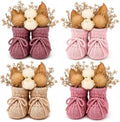 gisgfim 4 Set Baby Shower Centerpieces with 8 Pcs Fabric Flowers Baby Shower Table Decorations Gender Reveal Party Supplies Knitted Infant Booties Bulk for Boy Girl Birthday Newbron Party Decoration by gisgfim