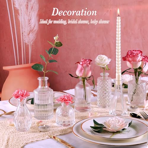 UPBUD Clear Glass Bud Vases Set of 12, Small Vases for Flowers - Image 2