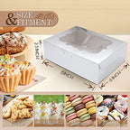 KPOSIYA 65 PCS 8x6x2.5 Inch Cookie Boxes with Window Silver Bakery Boxes Pastry Boxes for Gift Giving, Treat, Dessert, Cupcakes, Chocolate, Strawberries, Donuts, Muffins (5 Style Windows) - Image 2