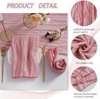 LZY 120 Pack Gauze Cheesecloth Napkins 20x20 Inch Dinner Cloth Napkins, Soft Boho Table Napkins Rustic Wrinkled Cheese Cloth Napkins Bulk for Wedding Party Baby Shower Event Decor (Dusty Pink) - Image 4