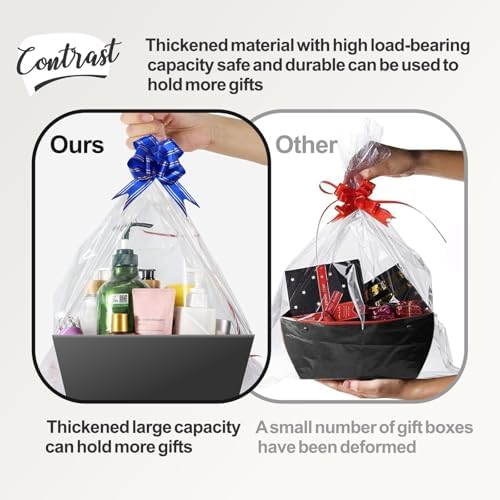 Gift Baskets Empty, 10 Pack Black Baskets for Gifts, Raffle Basket Kit - Image 2