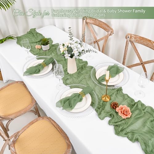 100 Pack Sage Green Napkins 20x20Inch Cheesecloth Napkins - Image 4