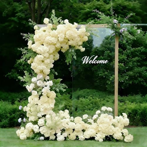 100 Pcs Faux Champagne Hydrangea Artificial Flowers Bulk, Fake Silk Hydrangea Flowers Heads with Stems for Wedding Decorations Garden Party Baby Shower Porch Home Decor Table Centerpieces - Image 6