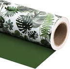 WRAPAHOLIC 30 Inch Reversible Wrapping Paper - 30 Inch X 100 Feet Jumbo Roll Green Monstera Leaf Design, Perfect for Birthday, Party, Baby Shower and More Occasions by WRAPAHOLIC